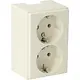 Attema AT5580 wandcontactdoos 2-voudig randaarde opbouw