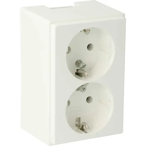 Attema AT5582 wandcontactdoos 2-voudig randaarde opbouw