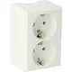 Attema AT5582 wandcontactdoos 2-voudig randaarde opbouw