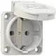 PCE 105-OG inbouw wandcontactdoos randaarde 50mm schroefbevestiging met klep grijs