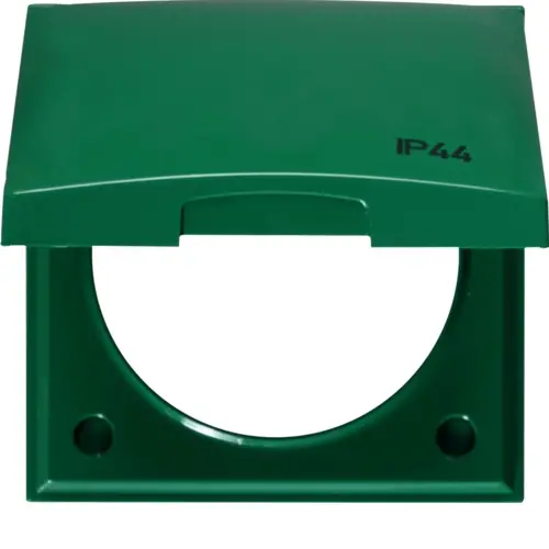 Berker 918282590 Integro Flow afdekraam 1-voudig met klapdeksel groen glans IP44