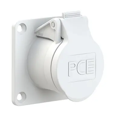 PCE 383-12V CEE inbouw wandcontactdoos 24/42V 16A 3-polig IP44 grijs