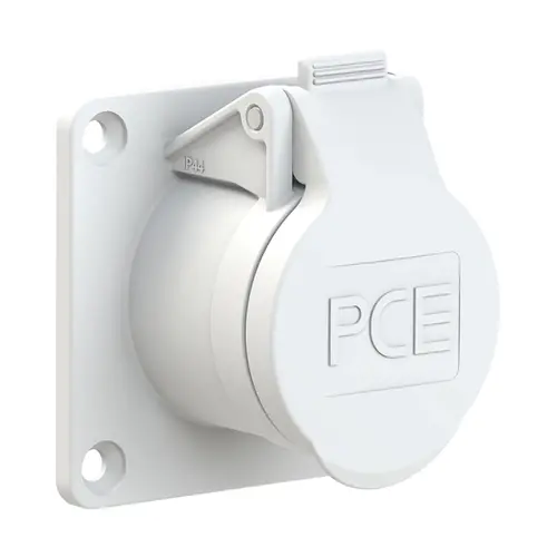 PCE 383-12V CEE inbouw wandcontactdoos 24/42V 16A 3-polig IP44 grijs