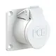 PCE 383-12V CEE inbouw wandcontactdoos 24/42V 16A 3-polig IP44 grijs