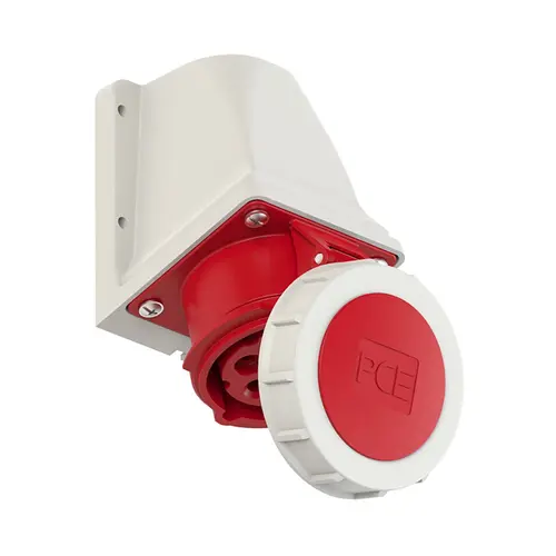 PCE 1152-6V wandcontactdoos CEE 5-polig 16A 400V rood 6h IP67