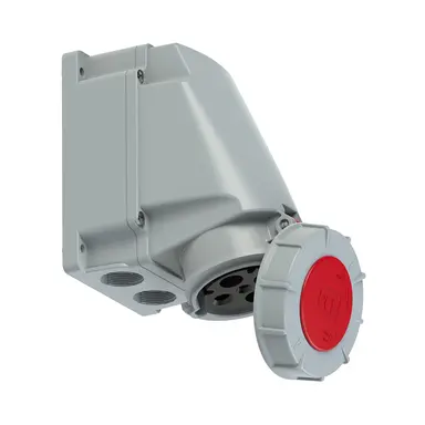 PCE 134-6 CEE wandcontactdoos 4-polig 63A 400V 6h rood IP67 Power Twist