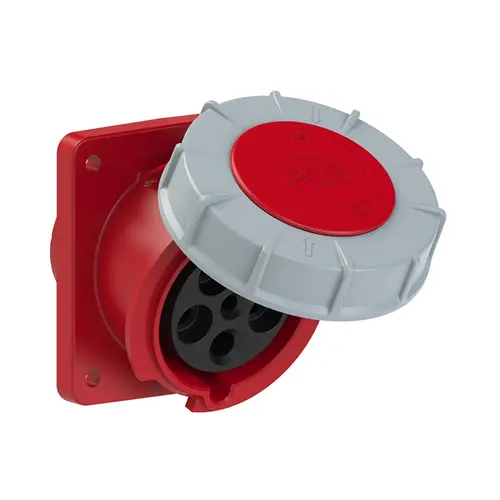 PCE 435-6 wandcontactdoos CEE 5-polig 63A 400V schuin rood 6h IP67