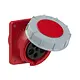 PCE 435-6 wandcontactdoos CEE 5-polig 63A 400V schuin rood 6h IP67