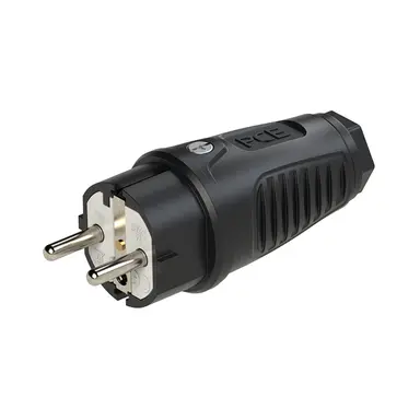 PCE 0521-S contactstop randaarde rubber 16A zwart
