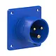PCE 613-6V CEE-toestelcontactdoos 3-polig 16A 70 x70 mm 6h IP44 blauw