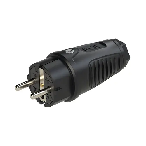 PCE 0522-S contactstop randaarde rubber 16A zwart