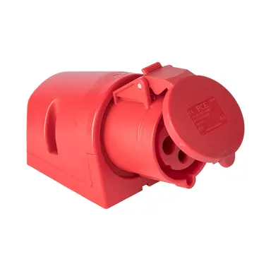 PCE 124-6RV CEE wandcontactdoos 4-polig 32A 400V 6h rood IP44