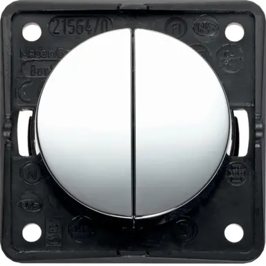 Berker 936752518 Integro Flow serie impulsdrukker 2x maakcontact glanzend chroom