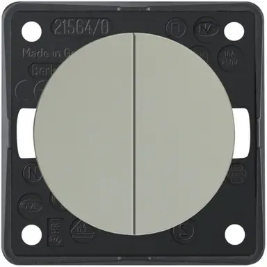 Berker 936752508 Integro Flow serie impulsdrukker 2x maakcontact mat chroom