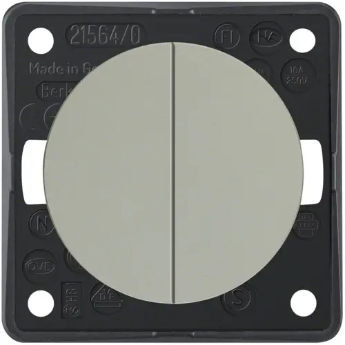 Berker 936752508 Integro Flow serie impulsdrukker 2x maakcontact mat chroom