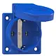 PCE 1050-0B wandcontactdoos randaarde met klapdeksel 16A 50x50mm blauw IP54