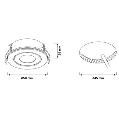 Klemko LED-SPOT-Z-EWW Lumiko 876743 Venice XPG LED inbouwspot 2,1W/700ma 2700K zwart IP44
