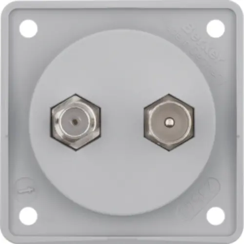 Berker 845632506 Integro Flow TV/SAT-antennewandcontactdoos grijs mat