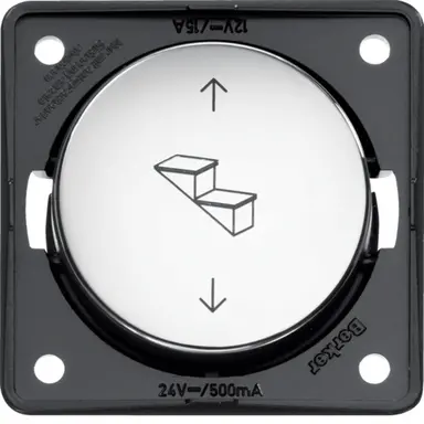 Berker 936952528 Integro Flow impulsdrukker voor elektrische opstap met traptrede- en pijlsymbool mat aluminium
