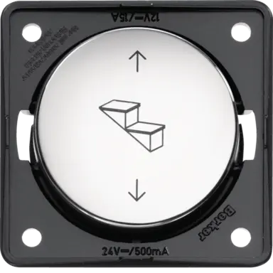 Berker 936952518 Integro Flow impulsdrukker voor elektrische opstap met traptrede- en pijlsymbool glanzend chroom