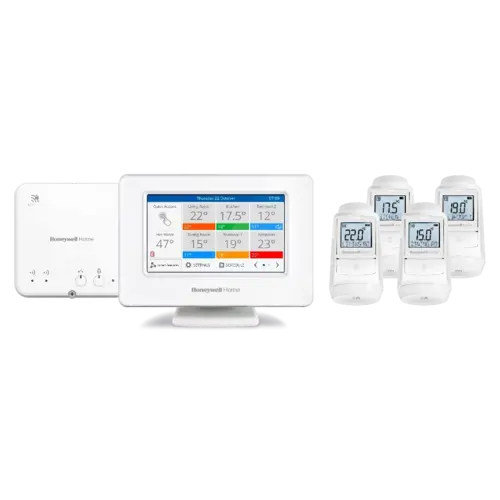 Honeywell ATP934GM4010 Evohome slimme Wi-Fi thermostaat met stuurmodule en 4x thermostaatknop