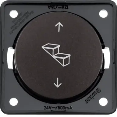 Berker 936992501 Integro Flow impulsdrukker voor elektrische opstap met traptrede- en pijlsymbool bruin mat