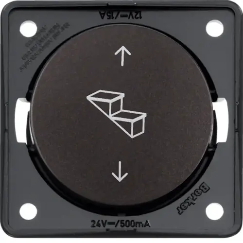 Berker 936992501 Integro Flow impulsdrukker voor elektrische opstap met traptrede- en pijlsymbool bruin mat