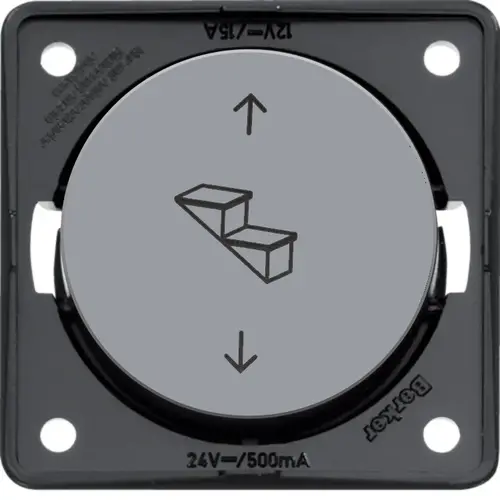Berker 936992507 Integro Flow impulsdrukker voor elektrische opstap met traptrede- en pijlsymbool grijs glans