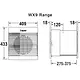Xpelair WX 9 WX9 508mm muurinbouwventilator 433x409mm 843m3 230V 55W