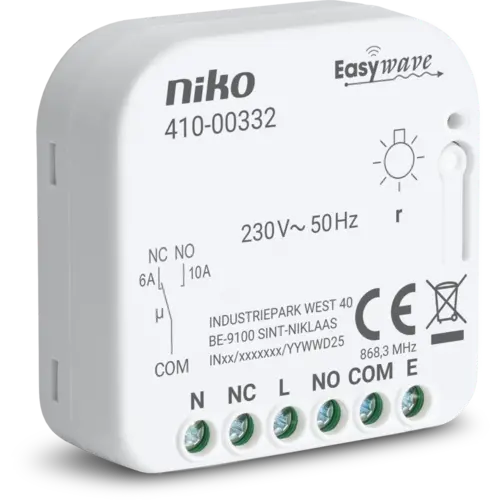 Niko 410-00332 RF-ontvanger potentiaalvrij met 1 wisselcontact