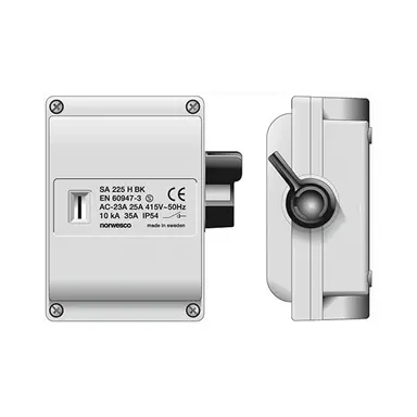 Norwesco SA225 werkschakelaar 2P 25A M25 grijs IP54