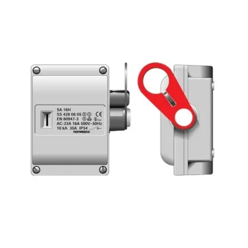 Norwesco SA325HNeon werkschakelaar 3P+hulpcontact 25A/415V M25 IP54