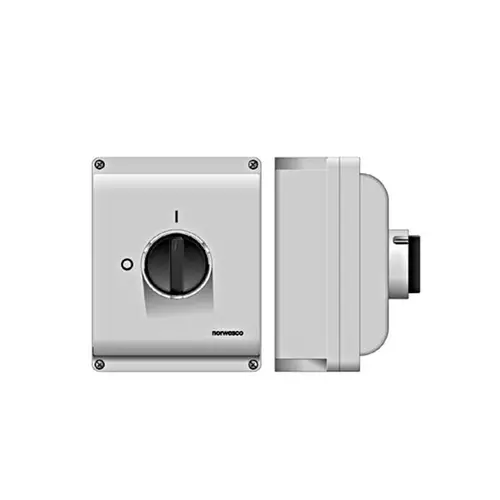 Norwesco SA663H werkschakelaar 6P+hc 63A/500V M40 grijs IP65