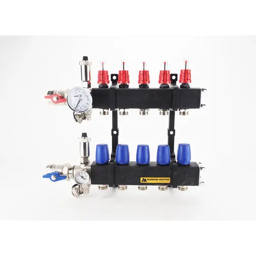 Magnum W50006 Premium Kunststof Open Vloerverwarming verdeler 6 Groeps