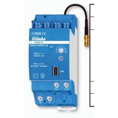 Eltako FAM14 Funk DIN-rail antenne module. Interface EnOcean/RS485-bus
