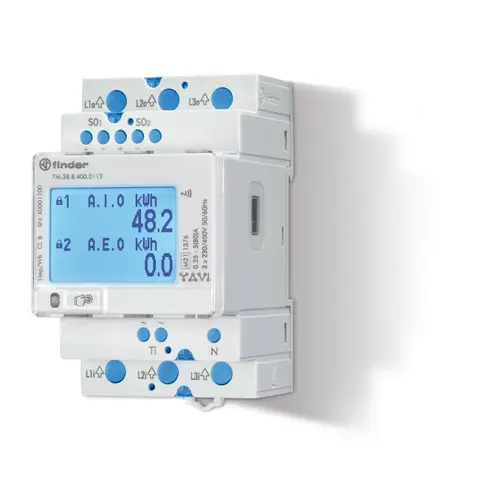 Finder 7M.38.8.400.0112 kwh mtr 3x80a lcd mid 2xs0