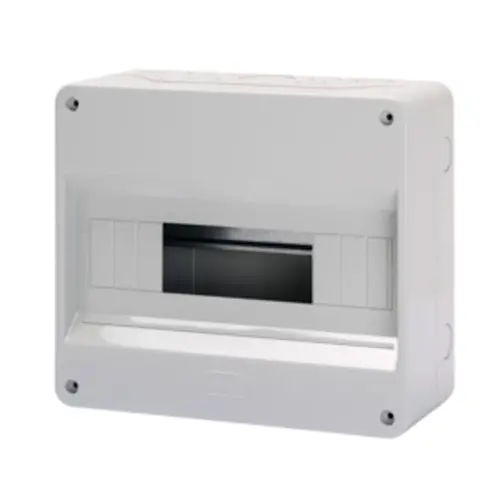 Gewiss GW40028 kunststof opbouwkast leeg 250x215x95mm din-rail zonder deur 12 modules IP40 grijs