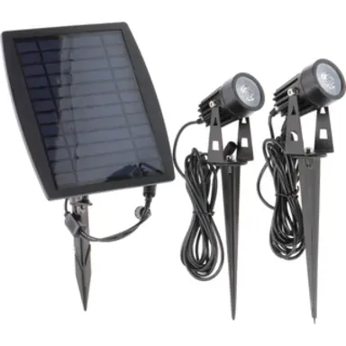 LEDs Light 1000424 led solar spot 2x1w 3000k zw