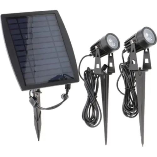 LEDs Light 1000424 led solar spot 2x1w 3000k zw