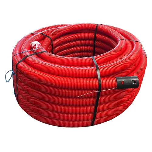 Frankische DN 40 ROOD flexbuis 40 mm + trekdraad rood rol 50 meter
