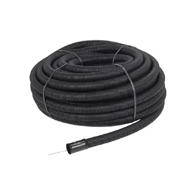 Frankische DN 75 ZWART flexibele buis 75 mm + trekdraad zwart rol 50 meter