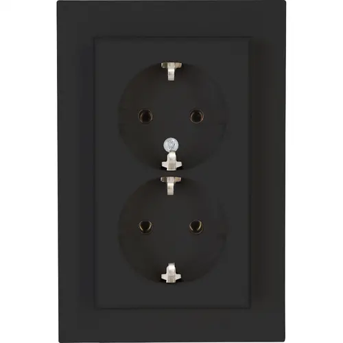 Kopp 929515007 wandcontactdoos 2-voudig randaarde voor enkele inbouwdoos HK07 Athenis antraciet