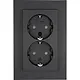 Kopp 940215003 wandcontactdoos 2-voudig randaarde Safety+ voor enkele inbouwdoos HK07 Athenis antraciet