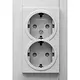 Kopp 940247006 wandcontactdoos 2-voudig randaarde Safety+ voor enkele inbouwdoos HK07 Athenis staal grijs