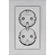 Kopp 940247006 wandcontactdoos 2-voudig randaarde Safety+ voor enkele inbouwdoos HK07 Athenis staal grijs