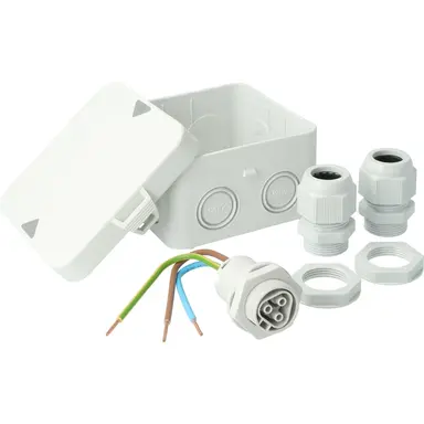 Attema AT2513 AK1-IP65 kabeldoos grijs 2x M25-wartel RST250V met aansluitdraden