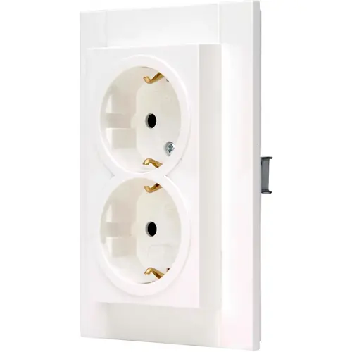 Kopp 929529008 wandcontactdoos 2-voudig randaarde voor enkele inbouwdoos HK07 Athenis helder wit glans