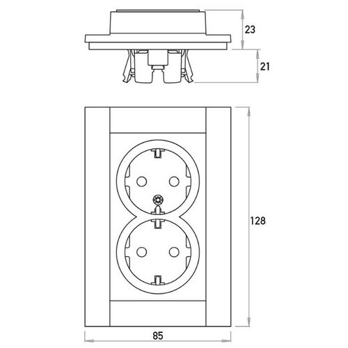 Kopp 929529008 wandcontactdoos 2-voudig randaarde voor enkele inbouwdoos HK07 Athenis helder wit glans