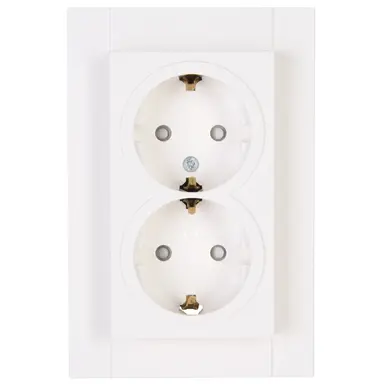 Kopp 940229004 wandcontactdoos 2-voudig randaarde Safety+ voor enkele inbouwdoos HK07 Athenis helder wit glans