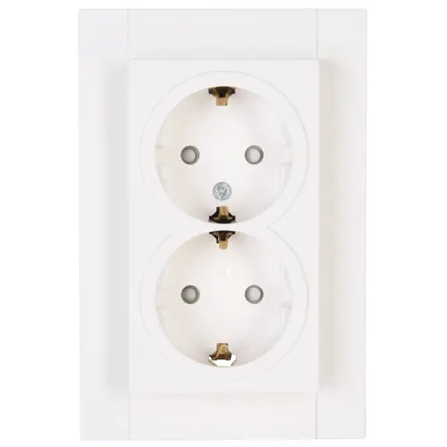 Kopp 940229004 wandcontactdoos 2-voudig randaarde Safety+ voor enkele inbouwdoos HK07 Athenis helder wit glans